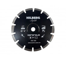 Диск алмазный отрезной 230*10*22,23 Hilberg Hard Materials Лазер асфальт (1 шт.) 