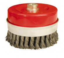 Щетка-крацовка для УШМ,усиленная,крученная проволока,"чашка" 80 мм,присоединительная гайка М14