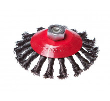 Щетка-крацовка для УШМ,крученная проволока,"тарелка" 100мм,присоединительная гайка М14