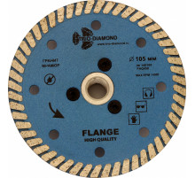 Диск алмазный отрезной 105*м14 Турбо с фланцем (1 шт.) 