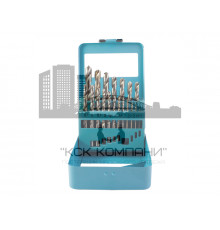 Набор сверл по металлу, 19 предм. 1,0-10,0 мм, шаг через 0,5 мм, металлич. короб