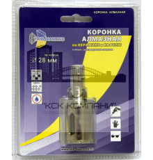 Коронка алмазная по керамике и кафелю с центрирующим сверлом 28мм (1 шт) 