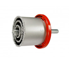 Набор кольцевых коронок с карбидным напылением, 5 предметов, коронки диаметром 33, 53, 67, 73, 83 мм