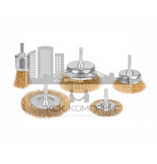 Набор щеток-крацовок со шпилькой для дрели , 5 предметов (уп.)