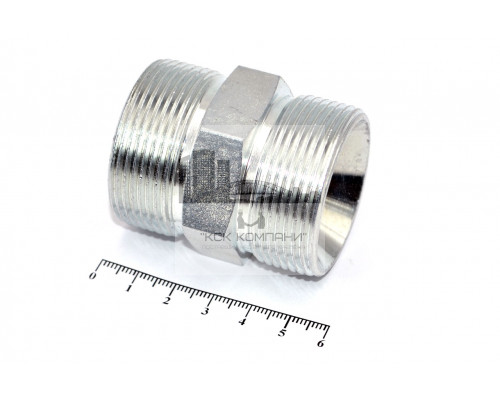 Штуцер для РВД соединительный 50/50  М42х2.0 - М42х2.0 грань S46