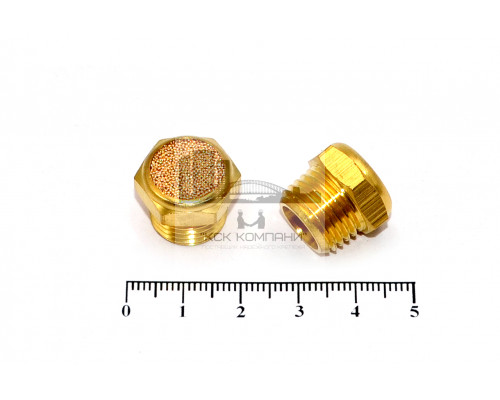Глушитель выхлопа латунный с наружной резьбой BSLM 02 (R1/4)