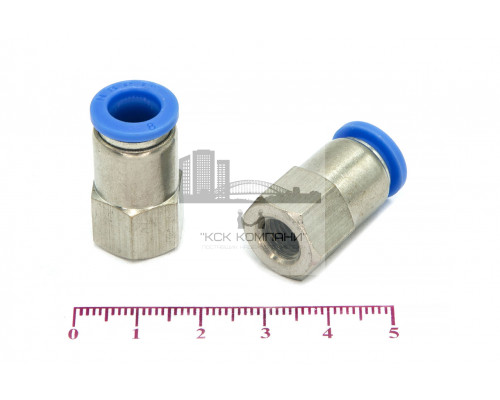 Пневмофитинг цанговый прямой с внутренней резьбой PCF 8-М8х1