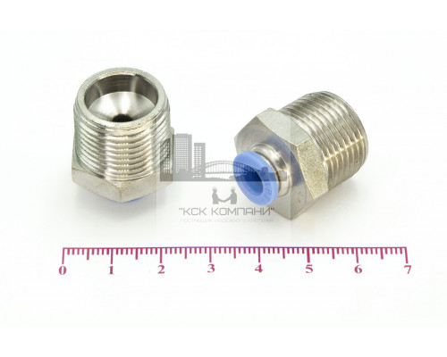 Пневмофитинг цанговый прямой с наружной резьбой PC 6-М20х1.5