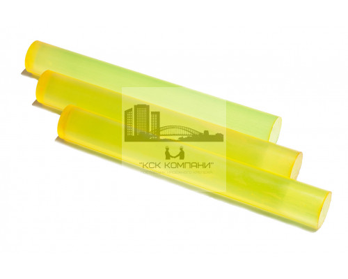 Полиуретан стержень Ф 65 мм ШОР А83 Китай (500 мм, 2.0 кг, жёлтый)