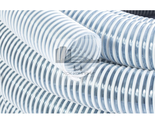 Шланг спиральный НВС Ф 75 мм из ПВХ серия 700N белый (бухта 30 м)