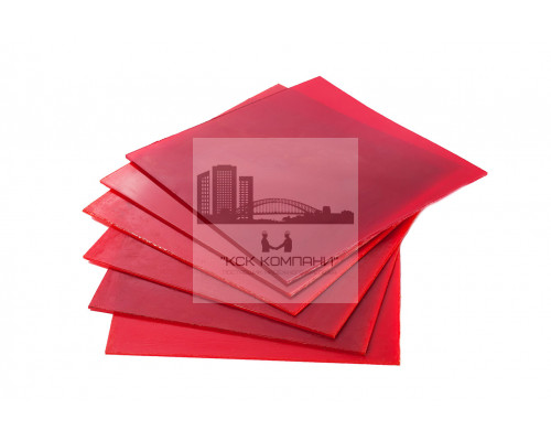 Полиуретан листовой 5 мм (500х500 мм, ~1.6 кг, красный) Россия