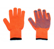 Перчатки акриловые с ПВХ утепленные