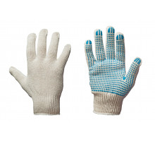 Перчатки х/б+пэ с ПВХ нанесением "Точка", 10 класс вязки, 5 нитей