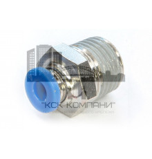 Пневмофитинг цанговый прямой с наружной резьбой PC 4-02 (R1/4")