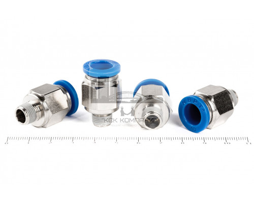 Пневмофитинг цанговый прямой с наружной резьбой PC 10-01 (R1/8)