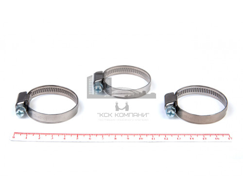 Хомут червячный 25-40/9 нерж. W2 (AISI 430)