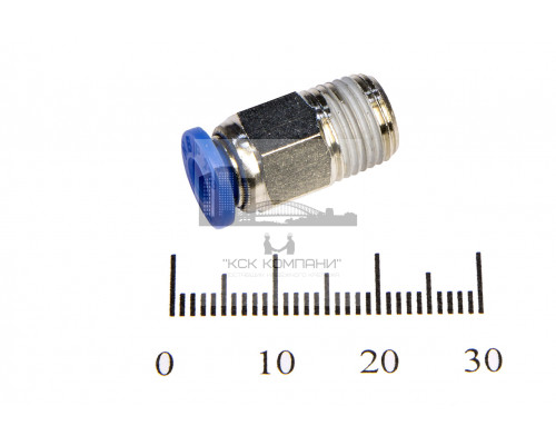 Пневмофитинг цанговый прямой с наружной резьбой PC 4-01 (R1/8)