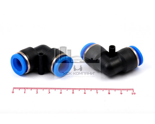 Фитинг пневматический цанговый пластиковый Г-образный PUL 12