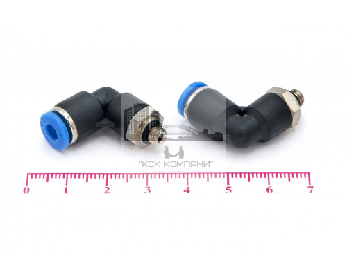 Пневмофитинг цанговый L-образный с наружной резьбой PL 4-М5х0.8