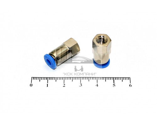 Пневмофитинг цанговый прямой с внутренней резьбой PCF 4-М6х1