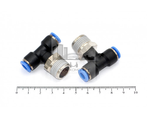 Пневмофитинг цанговый Т-образный с наружной резьбой PТ 6-03 (R3/8)