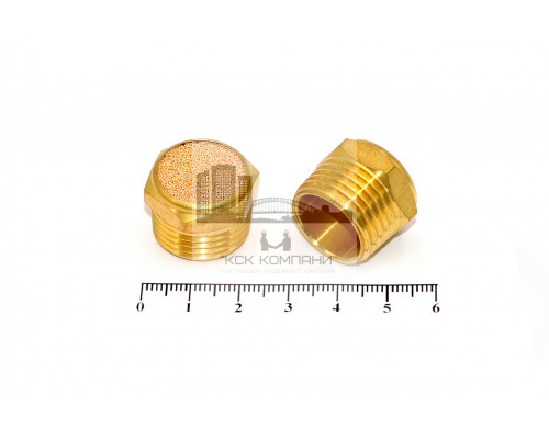 Глушитель выхлопа латунный с наружной резьбой BSLM 04 (R1/2)