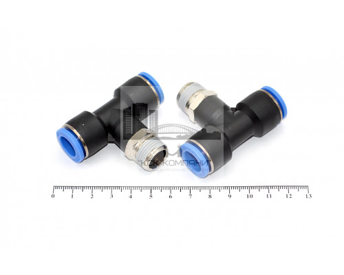 Пневмофитинг цанговый Т-образный с наружной резьбой PТ 10-03 (R3/8)