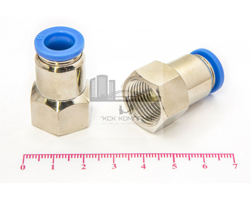 Пневмофитинг цанговый прямой с внутренней резьбой PCF 10-03 (R3/8)