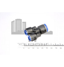 Фитинг пневматический цанговый пластиковый Y-образный переходной PW 12-8