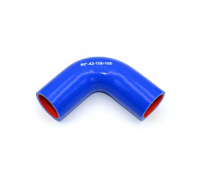 Патрубок силиконовый угловой Ф 42 мм L 100х100 мм, 90 град.