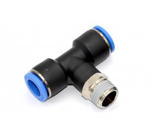 Пневмофитинг цанговый Т-образный с наружной резьбой PТ 10-03 (R3/8")