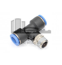 Пневмофитинг цанговый Т-образный с наружной резьбой PТ 10-03 (R3/8")