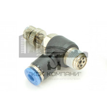 Регулятор расхода воздуха L-образный с наружной резьбой NSC 4-01 (R1/8")