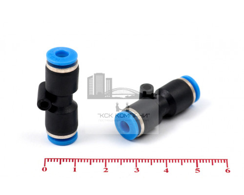 Фитинг пневматический цанговый пластиковый прямой PUC 4