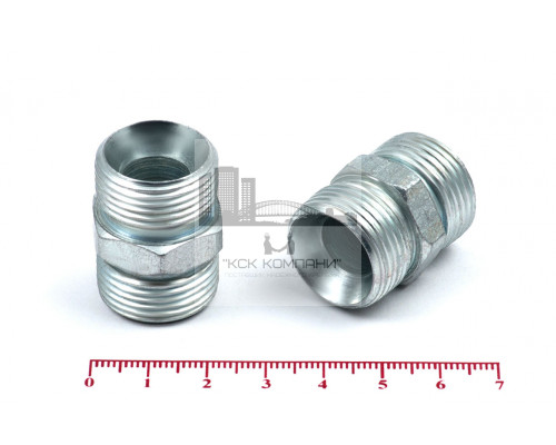 Штуцер для РВД соединительный 27/27  М22х1.5 - М22х1.5 грань S24