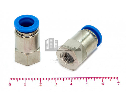 Пневмофитинг цанговый прямой с внутренней резьбой PCF 10-М10х1.5