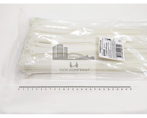Кабельная стяжка белая 8х500 мм пластиковая (100 шт)
