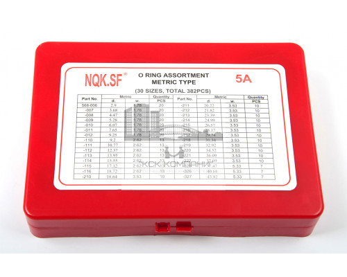 Набор колец резиновых уплотнительных O-Ring NBR70 Дюйм. (№5A) 382шт