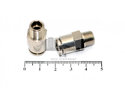 Пневмофитинг латунный прямой с наружной резьбой NPCT 6-01 (R1/8)