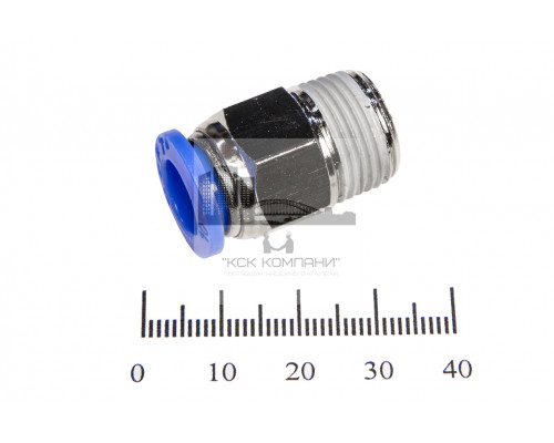 Пневмофитинг цанговый прямой с наружной резьбой PC 10-03 (R3/8)
