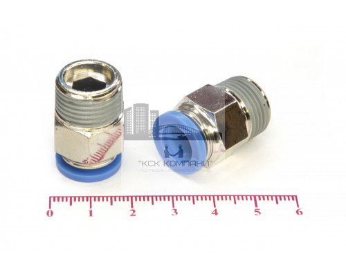 Пневмофитинг цанговый прямой с наружной резьбой PC 10-03 (R3/8)