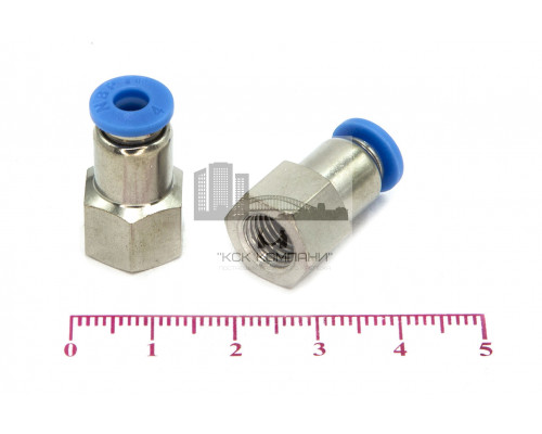 Пневмофитинг цанговый прямой с внутренней резьбой PCF 4-М8х1