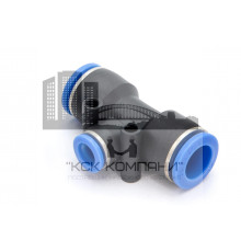 Фитинг пневматический цанговый пластиковый T-образный переходной PUT 12-8