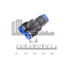 Фитинг пневматический цанговый пластиковый Y-образный переходной PW 6-4