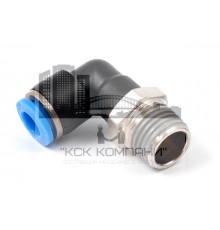 Пневмофитинг цанговый L-образный с наружной резьбой PL 6-02 (R1/4")