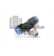 Пневмофитинг цанговый Т-образный с наружной резьбой PТ 8-01 (R1/8")