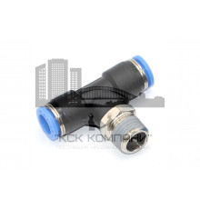 Пневмофитинг цанговый Т-образный с наружной резьбой PТ 8-02 (R1/4")