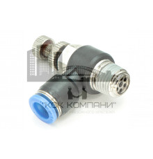 Регулятор расхода воздуха L-образный с наружной резьбой NSC 8-02 (R1/4")