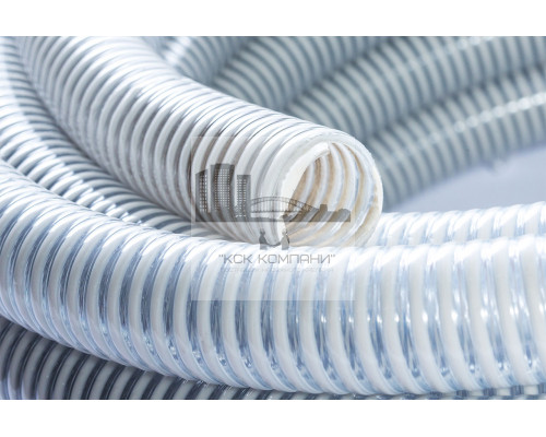 Шланг спиральный НВС Ф 38 мм из ПВХ серия 700N белый (бухта 30 м)
