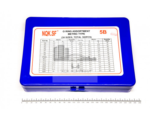 Набор колец резиновых уплотнительных O-Ring NBR70 Дюйм. (№5В) 382шт